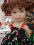 Christmas Candy Canes - dress, tights & shoes for Little Darling Doll or 33cm BJD