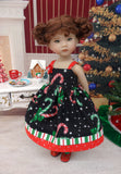Christmas Candy Canes - dress, tights & shoes for Little Darling Doll or 33cm BJD