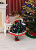 Christmas Candy Canes - dress, tights & shoes for Little Darling Doll or 33cm BJD