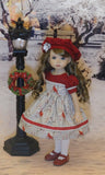 Christmas Cardinal - dress, hat, tights & shoes for Little Darling Doll or 33cm BJD