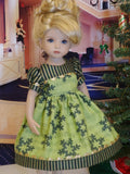 Christmas Carols - dress, tights & shoes for Little Darling Doll or 33cm BJD