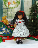 Christmas Chickadee - dress, socks & shoes for Little Darling Doll or 33cm BJD