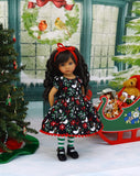 Christmas Dove - dress, tights & shoes for Little Darling Doll or other 33cm BJD