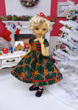 Christmas Gingerbread - dress, tights & shoes for Little Darling Doll or 33cm BJD