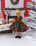 Christmas Gingerbread - dress, tights & shoes for Little Darling Doll or 33cm BJD