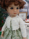Christmas Greenery - dress, sweater, tights & shoes for Little Darling Doll or 33cm BJD