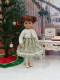 Christmas Greenery - dress, sweater, tights & shoes for Little Darling Doll or 33cm BJD