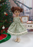 Christmas Greenery - dress, sweater, tights & shoes for Little Darling Doll or 33cm BJD