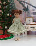 Christmas Greenery - dress, sweater, tights & shoes for Little Darling Doll or 33cm BJD