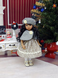 Christmas Kisses - capelet, beret, dress, tights & shoes for Little Darling Doll or 33cm BJD