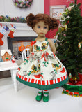 Christmas Morning - dress, socks & shoes for Little Darling Doll or 33cm BJD