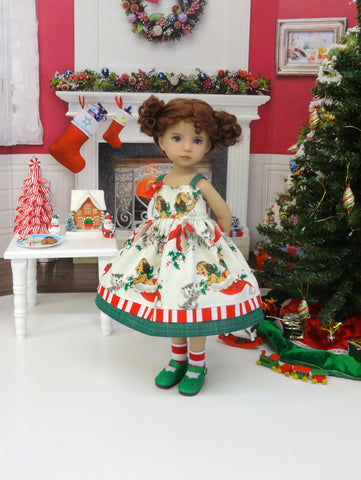 Christmas Morning - dress, socks & shoes for Little Darling Doll or 33cm BJD