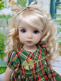 Christmas Plaid - dress, tights & shoes for Little Darling Doll or other 33cm BJD