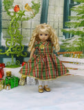 Christmas Plaid - dress, tights & shoes for Little Darling Doll or other 33cm BJD