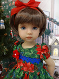 Christmas Poinsettia - dress, tights & shoes for Little Darling Doll or other 33cm BJD