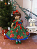 Christmas Poinsettia - dress, tights & shoes for Little Darling Doll or other 33cm BJD