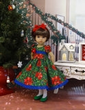 Christmas Poinsettia - dress, tights & shoes for Little Darling Doll or other 33cm BJD