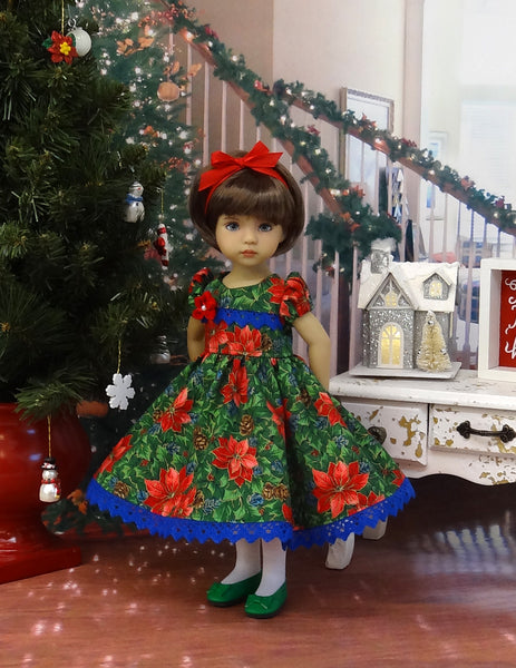 Christmas Poinsettia - dress, tights & shoes for Little Darling Doll o   Darling Lil' Bee