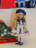 Christmas Road Trip - dress, hat, tights & shoes for Little Darling Doll or 33cm BJD