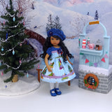 Christmas Road Trip - dress, hat, tights & shoes for Little Darling Doll or 33cm BJD