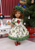 Christmas Rose - dress, hat, tights & shoes for Little Darling Doll or 33cm BJD