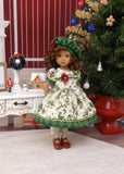 Christmas Rose - dress, hat, tights & shoes for Little Darling Doll or 33cm BJD