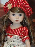 Christmas Song - dress, hat, tights & shoes for Little Darling Doll or 33cm BJD