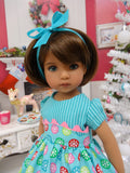 Christmas Sweets - dress, tights & shoes for Little Darling Doll or 33cm BJD