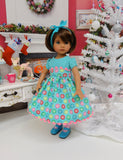 Christmas Sweets - dress, tights & shoes for Little Darling Doll or 33cm BJD