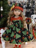 Christmas Tree - dress, hat, tights & shoes for Little Darling Doll or 33cm BJD