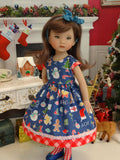 Christmas Trinkets - dress, tights & shoes for Little Darling Doll or 33cm BJD