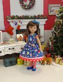 Christmas Trinkets - dress, tights & shoes for Little Darling Doll or 33cm BJD