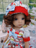 Christmas Village - dress, hat, tights & shoes for Little Darling Doll or 33cm BJD