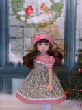Christmas Wreaths - dress, hat, tights & shoes for Little Darling Doll or 33cm BJD