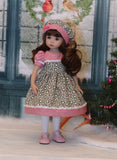 Christmas Wreaths - dress, hat, tights & shoes for Little Darling Doll or 33cm BJD