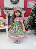 Christmas Wreaths - dress, hat, tights & shoes for Little Darling Doll or 33cm BJD