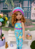 Colored Easter Eggs - romper, hat & sandals for Little Darling Doll or 33cm BJD