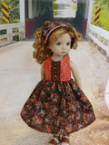 Copper Corsage - dress & shoes for Little Darling Doll