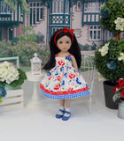 Cottage Roses - dress, socks & shoes for Little Darling Doll or 33cm BJD