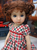 Country Christmas - dress, tights & shoes for Little Darling Doll or other 33cm BJD