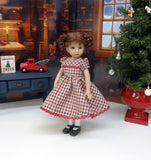 Country Christmas - dress, tights & shoes for Little Darling Doll or other 33cm BJD