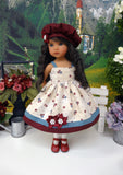 Country Flowers - dress, jacket, hat, tights & shoes for Little Darling Doll or 33cm BJD