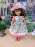 Country Meadow - dress, hat, tights & shoes for Little Darling Doll or 33cm BJD
