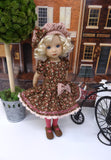 Country Sweetheart - dress, beret, tights & shoes for Little Darling Doll or other 33cm BJD