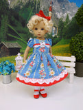 Countryside Flowers - dress, tights & shoes for Little Darling Doll or 33cm BJD