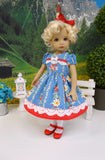 Countryside Flowers - dress, tights & shoes for Little Darling Doll or 33cm BJD