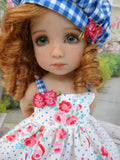 Countryside Roses - dress, hat, socks & shoes for Little Darling Doll or 33cm BJD