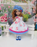 Countryside Roses - dress, hat, socks & shoes for Little Darling Doll or 33cm BJD