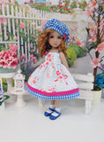 Countryside Roses - dress, hat, socks & shoes for Little Darling Doll or 33cm BJD