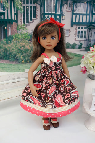 Flowering Quince - dress, hat, tights & shoes for Little Darling Doll or  33cm BJD